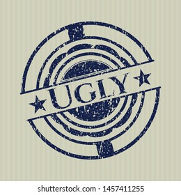 Blue Ugly grunge style stamp