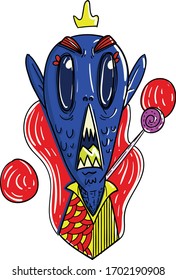 the blue ugly monster illustration 