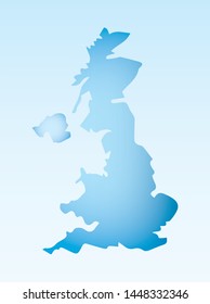 Blue UK map ice with dark and light effect vector on light background illustration