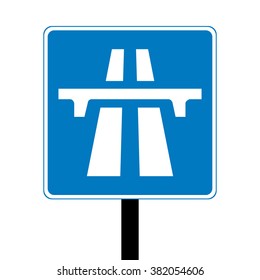 Blue UK Motorway Sign