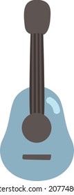 Blue ukulele, illustration, vector, on a white background.