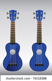 Blue ukulele vector image isolated on white background