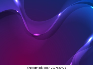 Blue ultraviolet glowing waves abstract elegant vector background