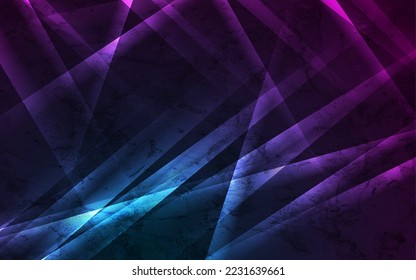 Blue and ultraviolet neon glowing grunge abstract background. Vector futuristic design
