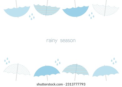 Blue umbrella background design illustration