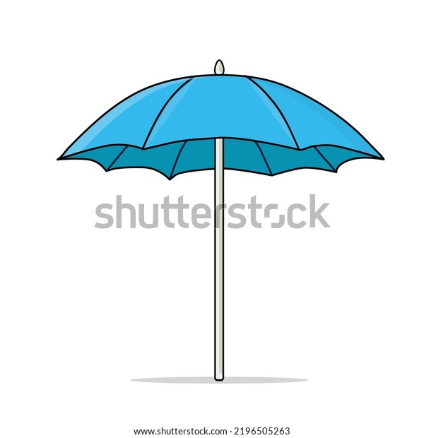 Blue Umbrella Blue Beach Umbrella Blue Stock Vector (Royalty Free