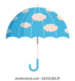 Guarda-chuva azul com design de nuvem protegendo da chuva que representa o conceito de ficar seco