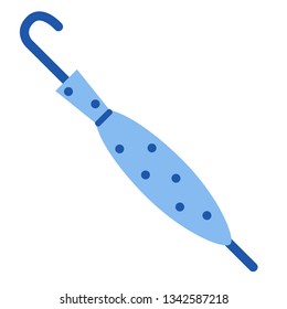 Blue umbrella flat illustration. Home, travel and lifestyle series.