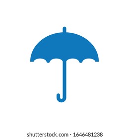 Blue umbrella glyph icon vector - ui icon vector