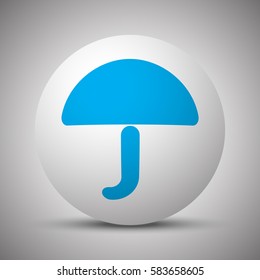 Blue Umbrella icon on white sphere