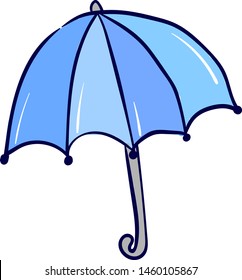 Blue umbrella, illustration, vector on white background.