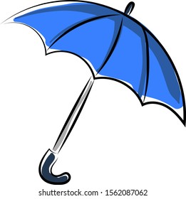 Paraguas azules, ilustración, vector sobre fondo blanco.