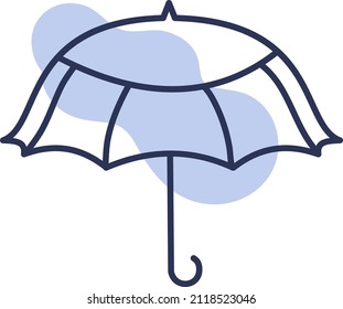 Blue Umbrella, illustration, vector on a white background.