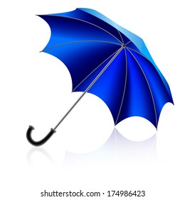 Blue Umbrella, isolated on white background