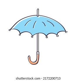 Blue umbrella isolated vector illustration