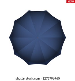 Blue umbrella on a white background. Symbol of nanny and babysitter.
