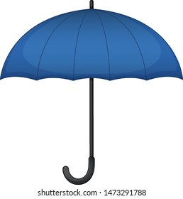 Blue umbrella on white background illustration