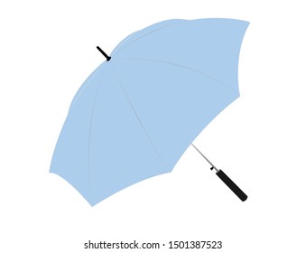Blue umbrella on a white background