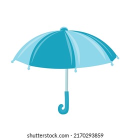 Blue umbrella on white background