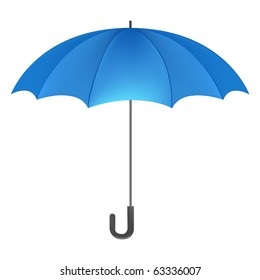 blue umbrella on a white background