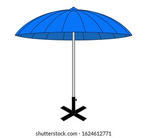 Blue Umbrella Outdoor Vector for Template.