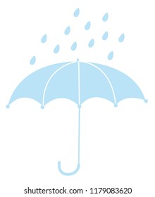 Blue umbrella with rainy