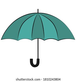 Blue umbrella vector icon illustration 