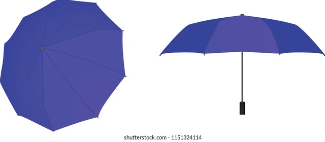 Blue umbrella. vector illustration