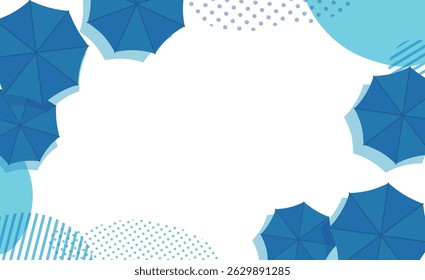Blue umbrella vector illustration background material