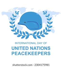 Blue UN military helmet illustrations for International Day of United Nations Peacekeepers