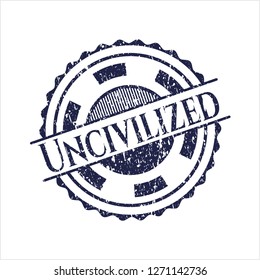 Blue Uncivilized distress rubber grunge texture stamp