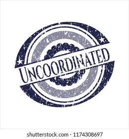 Blue Uncoordinated rubber stamp