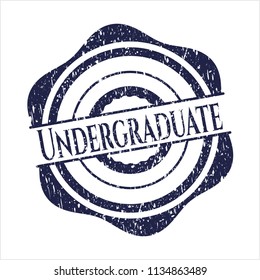 Blue Undergraduate rubber grunge stamp