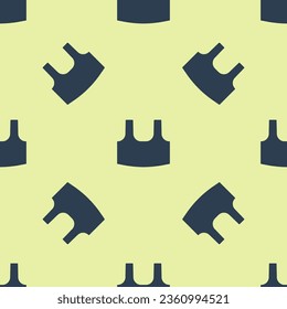 Blue Undershirt icon isolated seamless pattern on yellow background.  Vector