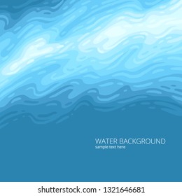 Blue underwater background with lights wave. Bright background for your design and decoration



