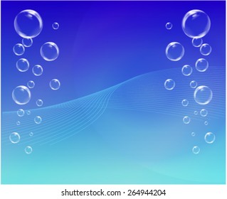 Blue Underwater Bubbles Background