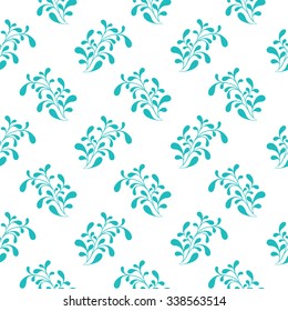 blue underwater seaweed seamless pattern background