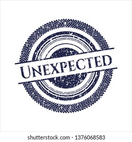 Blue Unexpected distress rubber stamp with grunge texture
