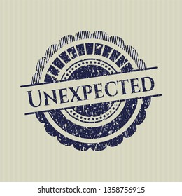 Blue Unexpected distressed grunge stamp