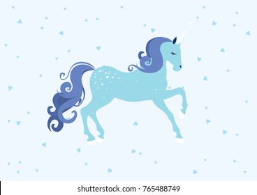 Blue unicorn print