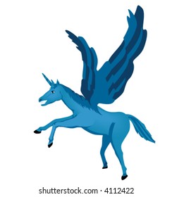 Blue Unicorn - Vector