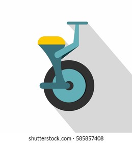 Blue unicycle icon. Flat illustration of blue unicycle vector icon for web isolated on white background