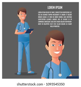 BLUE UNIFORM MALE NURSE