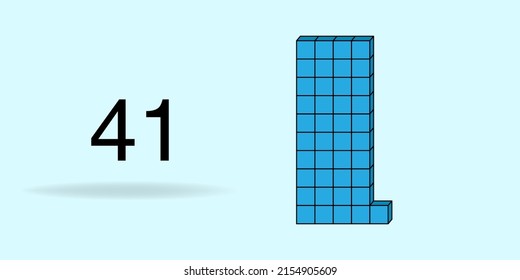 Cubo de unidad azul, número de recuento y número negro 41
