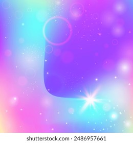 Blue Universe Hologram. Kawaii Gradient. Pink Pastel Pattern. Holographic Girlish Invite. Unicorn Background. Purple Girl Invitation. Fairy Texture. Cute Unicorn Background.