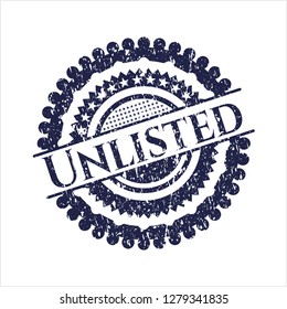 Blue Unlisted rubber grunge stamp