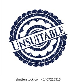 Blue Unsuitable distressed rubber grunge seal