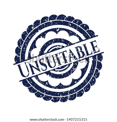 Blue Unsuitable distressed rubber grunge seal