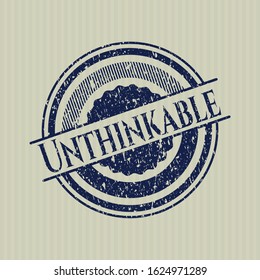 Blue Unthinkable rubber seal with grunge texture