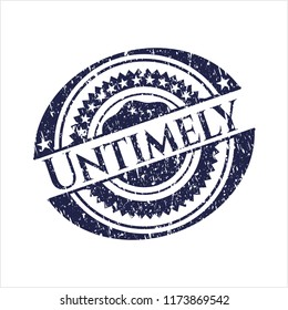 Blue Untimely rubber stamp